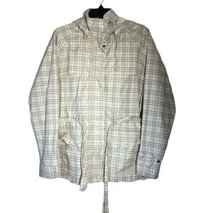Outback Trading Company Womens Finish Line Jacket Plaid Beige Size Medium
